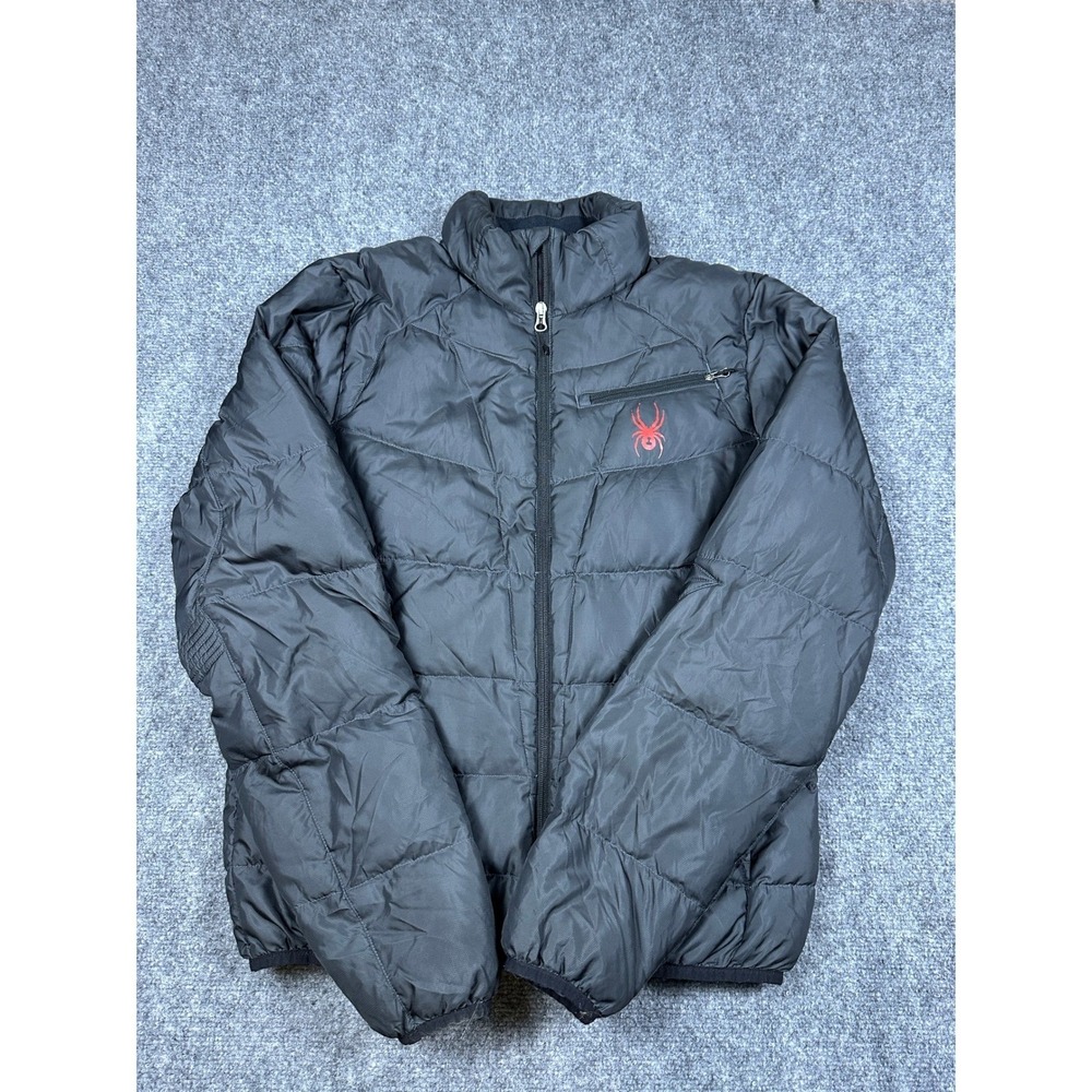 Spyder  Puffer‎ Jacket Mens Medium Black Full Zip Quilted Insulated Outerwear